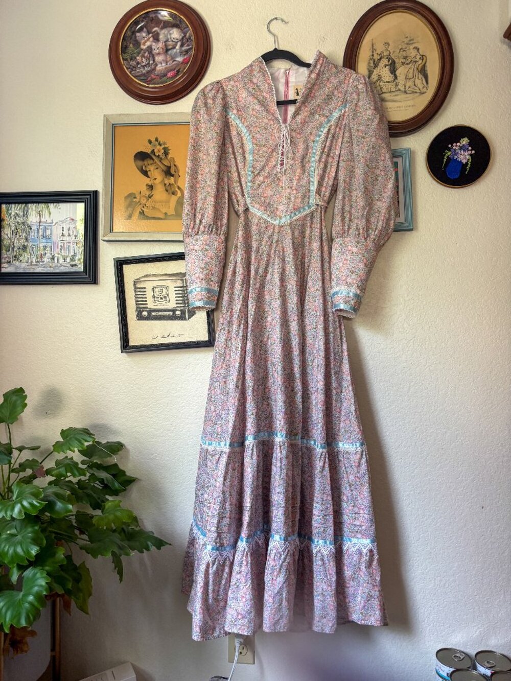 Vintage Reproduction Gunnesax Light Pink Maxi Dress - Picture 2 of 4